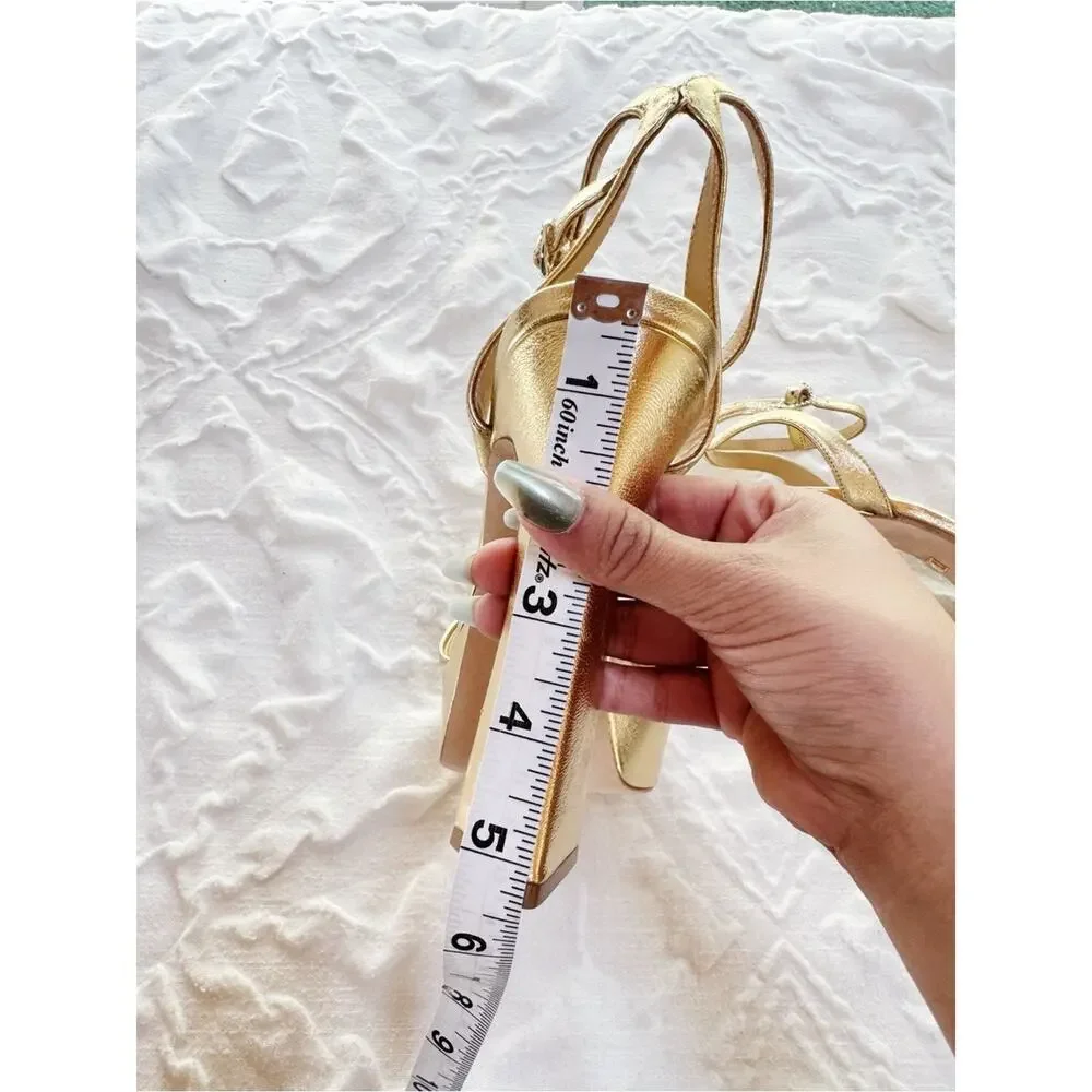 Badgley Mischka Caia 125MM metallic Platform Sandals Size 8.5